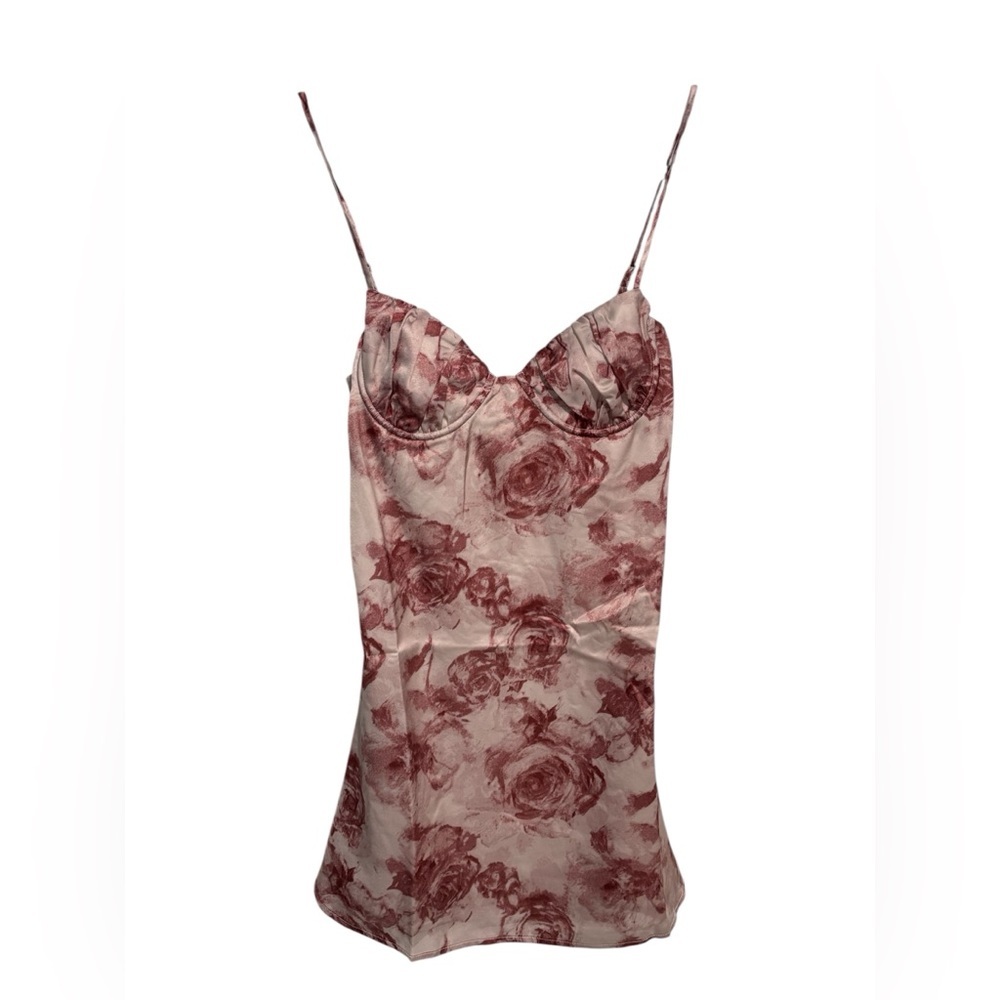 Mimosa Cream and Pink Slip Mini Dress Spaghetti Strap‎ Cocktail
